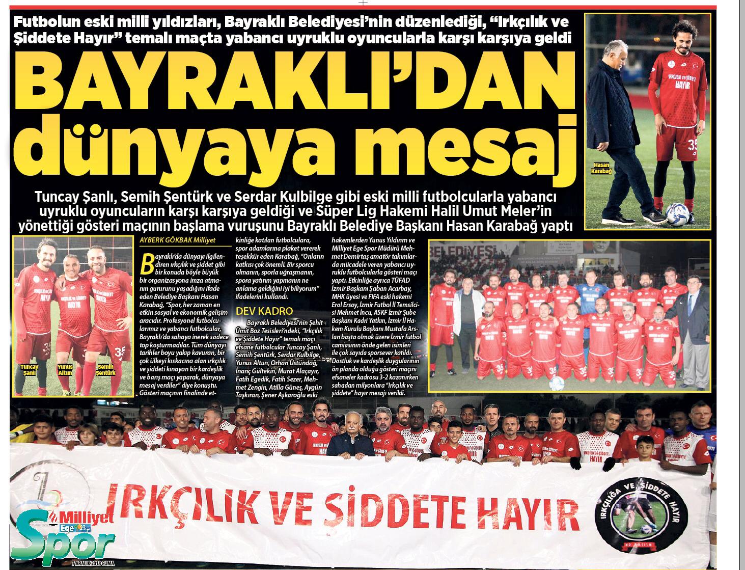 BAYRAKLI BELEDİYESİ ÖNDERLİĞİNDE DÜNYAYA "IRKÇILIĞA ve ŞİDDETE HAYIR"MESAJI VERDİK.